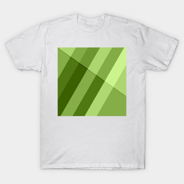 Greenery light green geometric lines T-Shirt by PLdesign